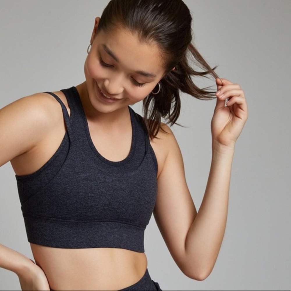 WE OVER ME CHARCOAL SPORTS BRA SMALL BASE GREY